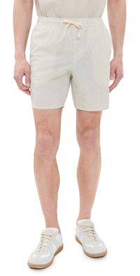 Rhythm Seersucker Jam Shorts 7 Natural 32