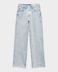 Shea High-Rise Relaxed Straight Embellished Jeans