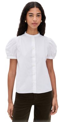 FRAME The Gathered Top White S