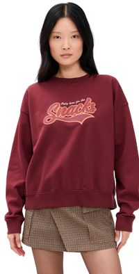 State & Lake Only Here for the Snacks Sweatshirt Ivory M