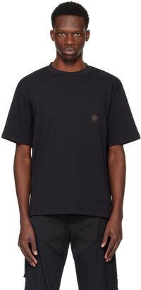 ROA Black Printed T-Shirt
