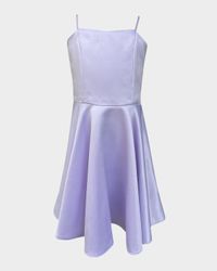Girl's Solid Satin Sweetheart Dress, Size 7-20