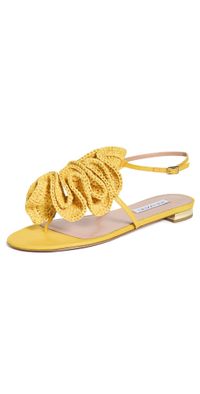 Aquazzura Noches Tropicales Flat Sandals Tuscan Sun 41