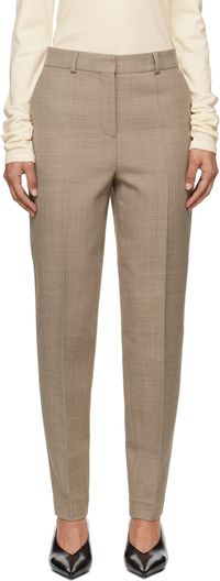 TOTEME Pantalon façon tailleur beige à taille basse