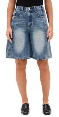 Sea Spencer Mended Denim Bermuda Shorts Blue 16