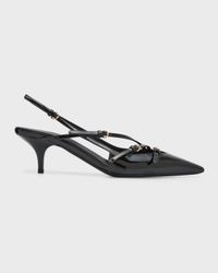 Patent Buckle-Trio Slingback Pumps