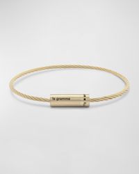 Men's Brushed 18K Yellow Gold Cable Bracelet