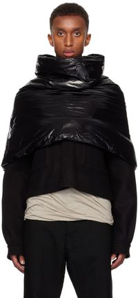 Rick Owens Black Porterville Cowl Scarf