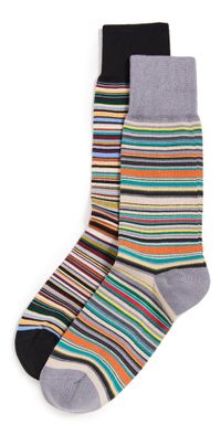 Paul Smith Signature Stripes 2 Pack Socks Multi One Size