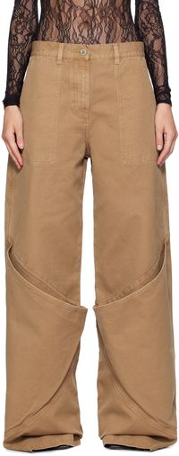The Attico SSENSE Exclusive Tan Jeans