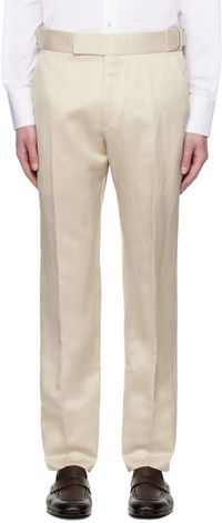 TOM FORD Beige Silk Linen Twill Atticus Trousers