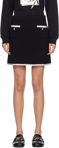Moschino Black Gold Heart Buttons Miniskirt