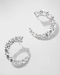White Gold Graduating Diamond Earrings, 0.70-0.78tcw
