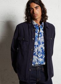 Gant - Chemise col classique en lin et en coton mélangé - Taille 2XL - Bleu