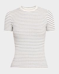 Striped Crewneck Rib Knit Tee