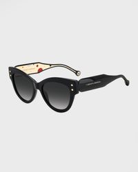 Two-Tone Polka-Dot Acetate Cat-Eye Sunglasses