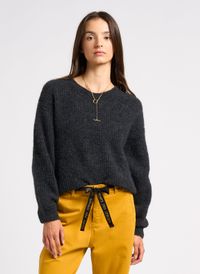American Vintage - Pull col rond uni - Taille L - Gris