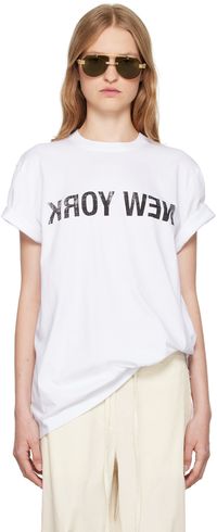 Helmut Lang White New York Seatbelt T-shirt