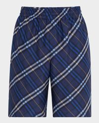 Men's Casual Silk Check Shorts