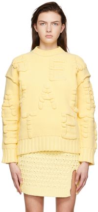 Bottega Veneta Yellow Alphabet Chenille Sweater