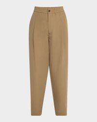 Men's Pleated Linen-Cotton Trousers