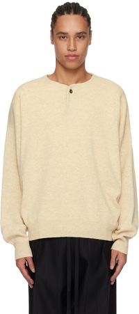 Fear of God Beige Fine Knit Henley