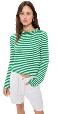 La Ligne Mini Marina Sweater Fine Stripe Kelly Green S