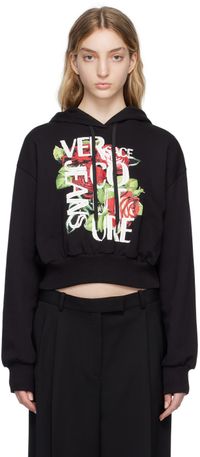 Versace Jeans Couture Black Graphic Hoodie