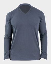 Men's Edison Solid Ashes V-Neck Shirt