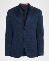 Men's Houndstooth Wool-Blend Jersey Blazer