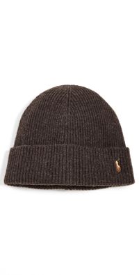 Polo Ralph Lauren Signature Cuff Beanie Dark Brown Heather One Size