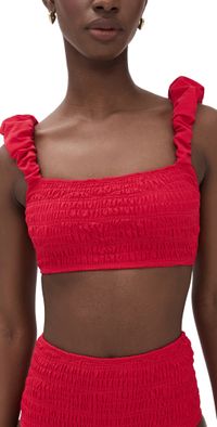 Sea Selma Solid Bikini Top Red S