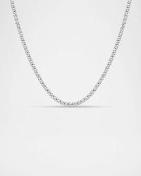 Lab Grown Diamond 18K White Gold Round Line Necklace, 16"L, 10ctw