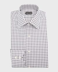 Men's Slim-Fit Cotton Grid Check Sport Shirt