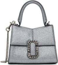 Marc Jacobs Silver 'The Galactic Glitter St. Marc Mini' Top Handle Bag