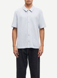 Samsoe Samsoe - Chemise droite en fibres recyclées - Taille L - Bleu