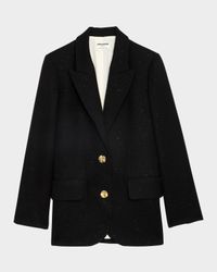 Vicka Single-Breasted Tweed Blazer