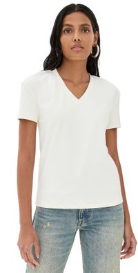 Lioness Essential V Neck Loose Tee Porcelain M