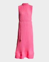 Melina Solid Pleated Dress