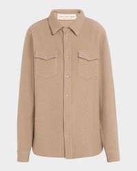 Smoke Waffle Cashmere Shirt Jacket