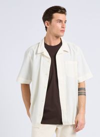 Knowledge Cotton Apparel - Chemise col classique en coton bio - Taille XL - Blanc