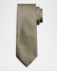 Men's Geometric Net Silk Tie