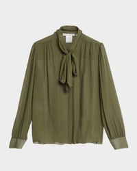 Thayer Tie-Neck Sheer Blouse