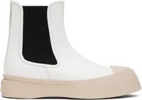 Marni Bottes chelsea blanches en cuir à semelle Pablo