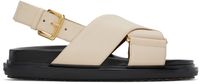 Marni Sandales Fussbett blanc cassé en cuir