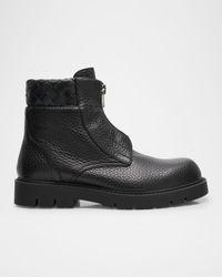 Men's Haddock Grained Leather Zipped Ankle Boots