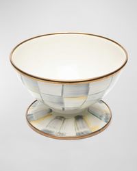 Sterling Check Enamel Ice Cream Dish