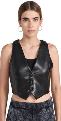 alice + olivia Donna Vegan Leather Vest