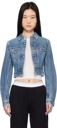 Alexander Wang Blouson camionneur bleu en denim