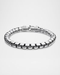 Men's Box Chain Bracelet in Silver, 7mm